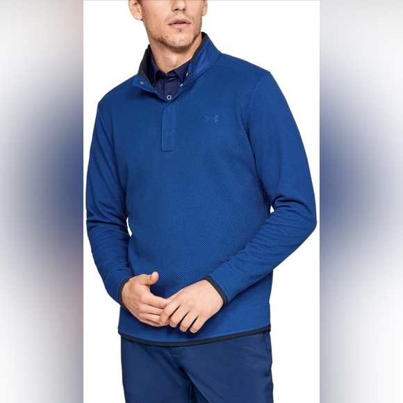 NEW! Under Armour Golf Loose Coldgear Storm Pullover Snap Button Blue SZ XL - Picture 1 of 11